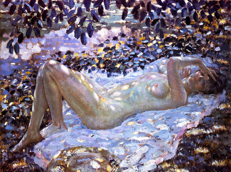 Nue bajo una luz salpicada - Frederick Carl Frieseke