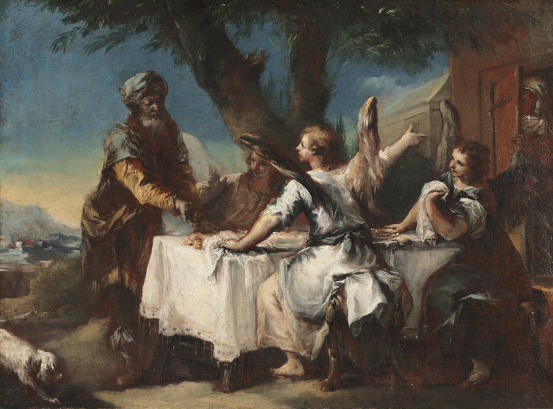 Abraham recibe a los tres ángeles - Francesco Guardi