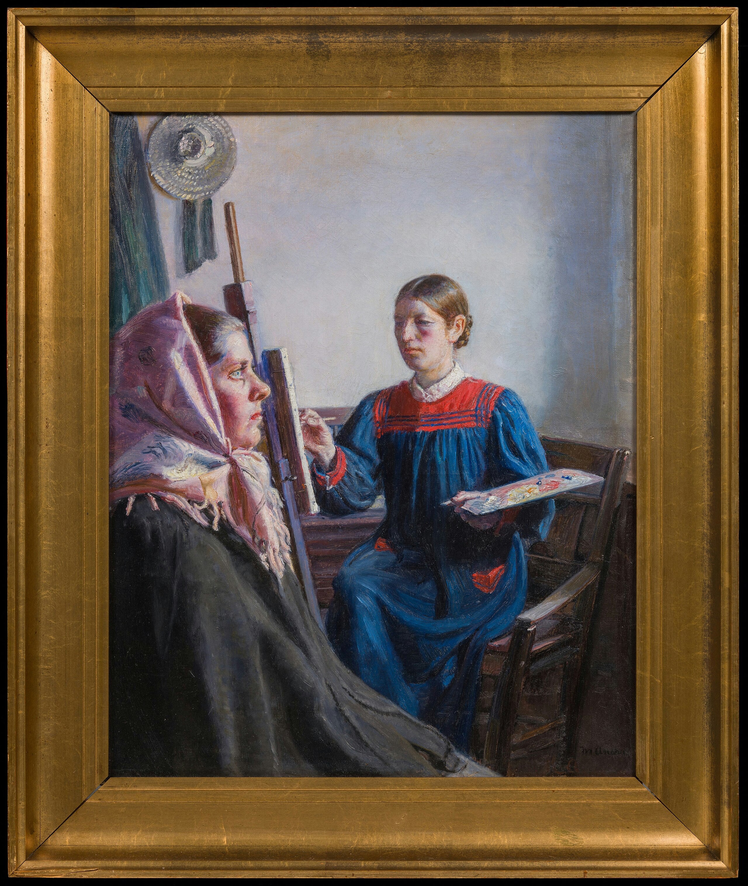 Anna Ancher pintando una modelo - Michael Peter Ancher