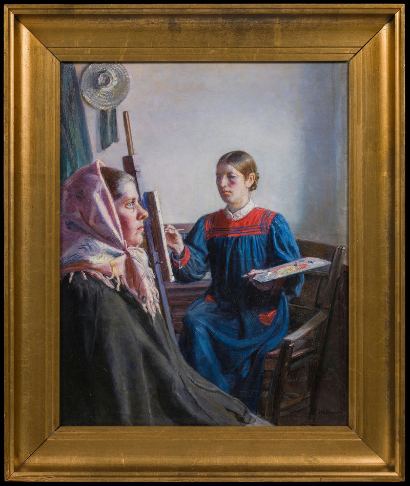 Anna Ancher pintando una modelo - Michael Peter Ancher