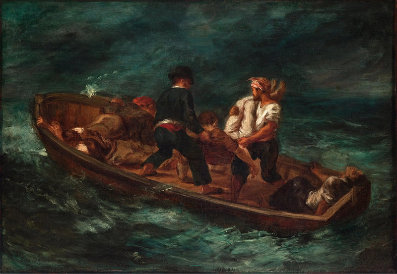 Después del naufragio (El barco de Don Juan - el cadáver es arrojado al agua) - Eugène Delacroix