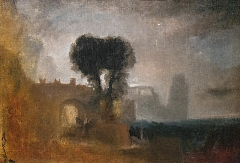 Arco con árboles junto al mar; Boceto para 'La despedida de Hero y Leandro' - J. M. W. Turner