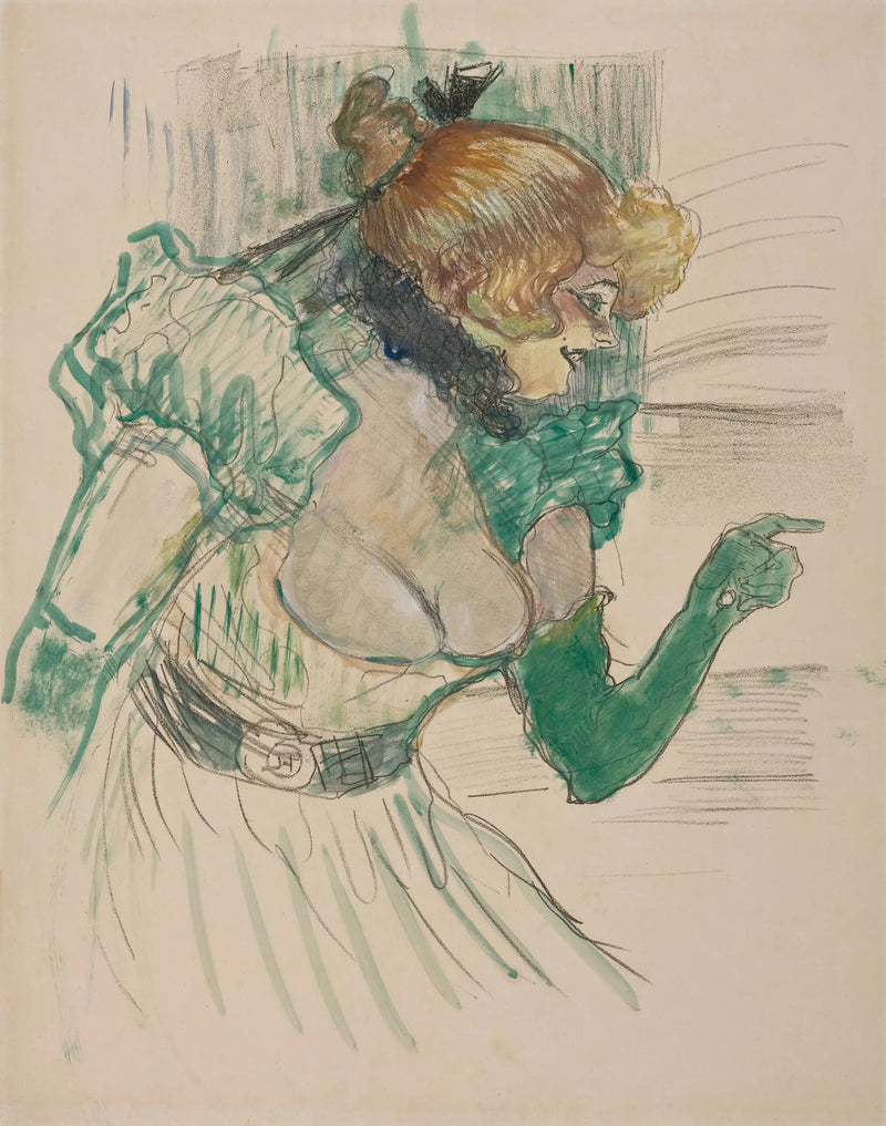 Artista con guantes verdes - la cantante Dolly del Café Star de Le Havre - Henri de Toulouse-Lautrec