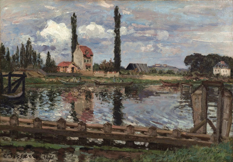 A la orilla del Sena en Port Marly - Camille Pissarro