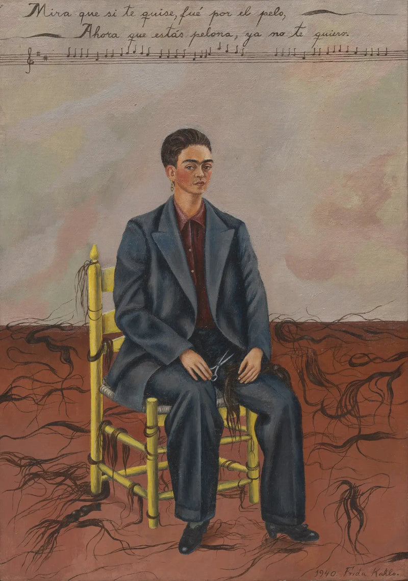 Autorretrato con el cabello corto - Frida Kahlo
