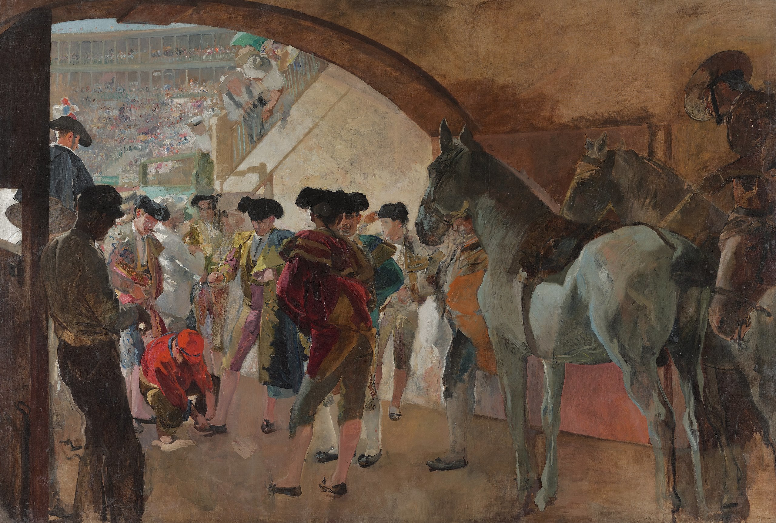 Reproduction du tableau « Avant la corrida - Joaquín Sorolla » par Alpha Reproduction en peinture à l’huile