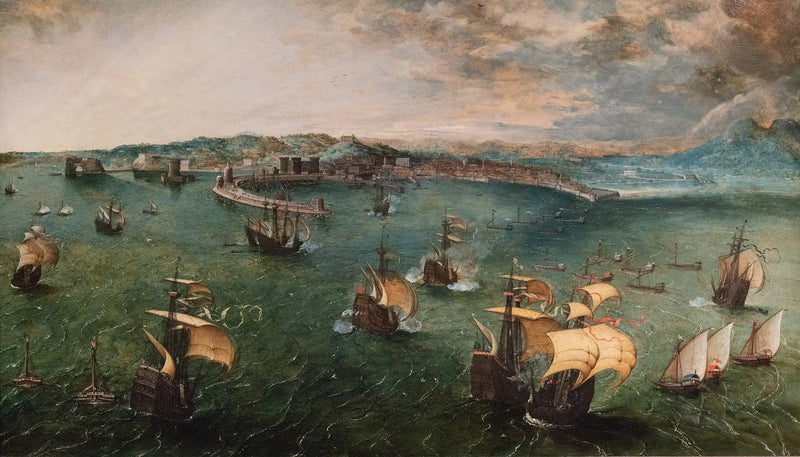 Batalla naval en el golfo de Nápoles - Pieter Brueghel el Viejo
