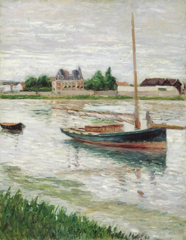 Reproduction du tableau « Bateau à l'ancre sur la Seine, Argenteuil - Gustave Caillebotte » par Alpha Reproduction en peinture à l’huile