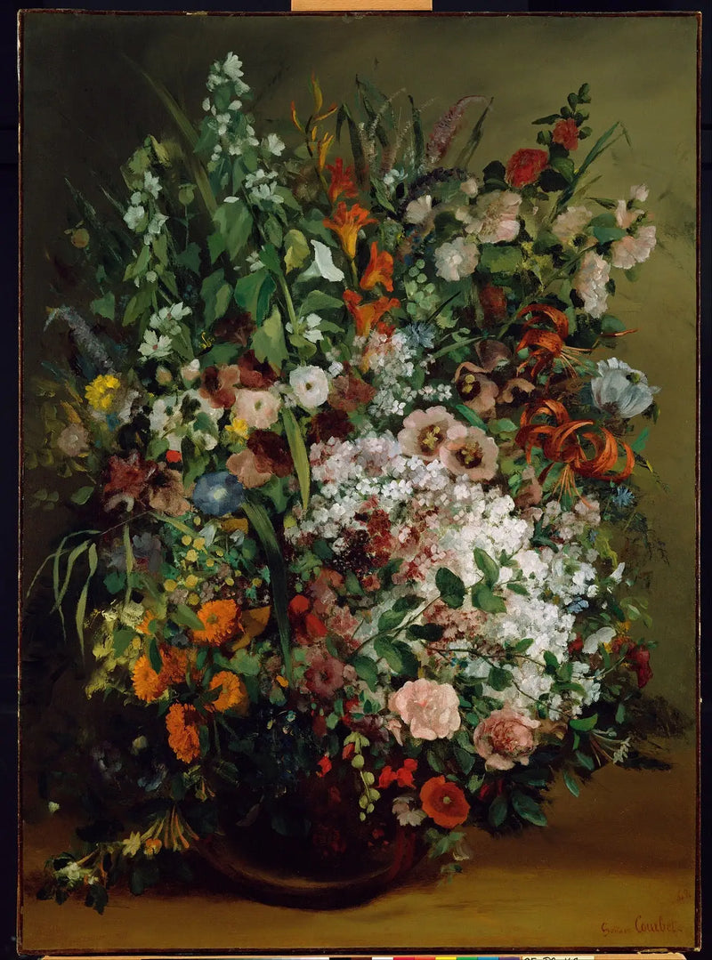 Ramo de flores en un jarrón - Gustave Courbet
