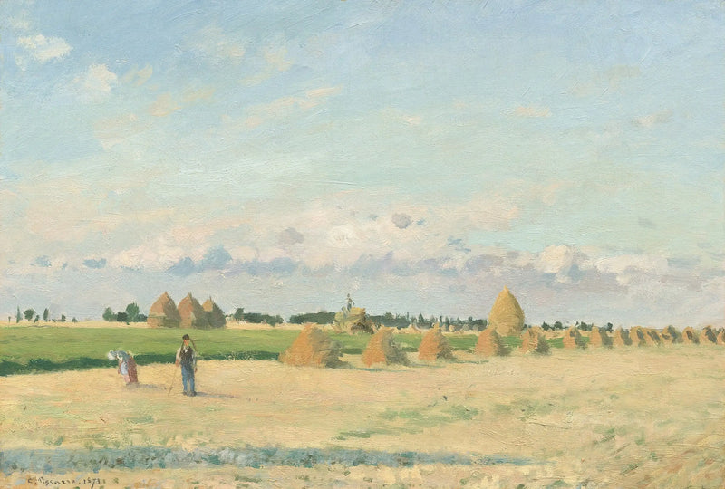Campos abiertos con pacas de heno cerca de Pontoise - Camille Pissarro