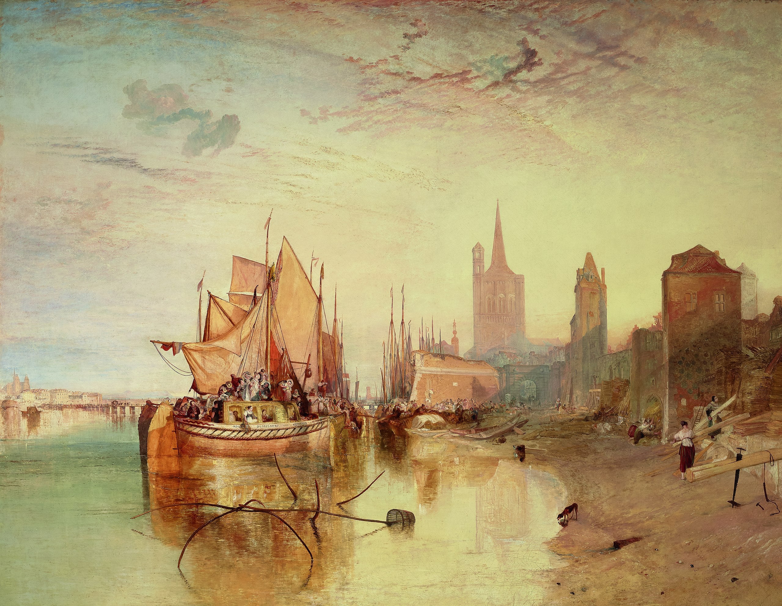 Reproduction du tableau « Cologne: The Arrival of a Packet-Boat: Evening - J. M. W. Turner » par Alpha Reproduction en peinture à l’huile