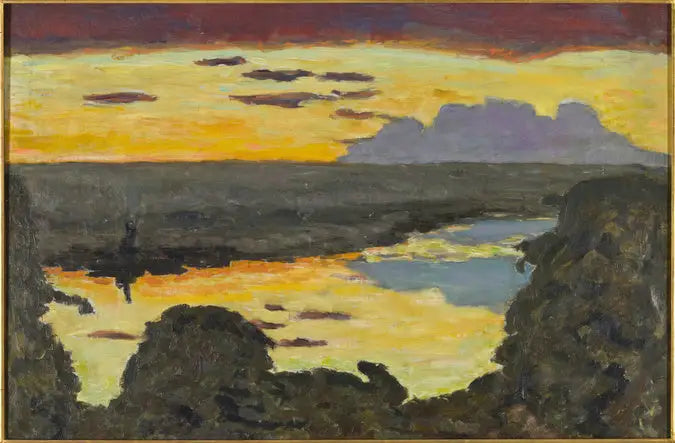 Atardecer, orilla del río - Pierre Bonnard