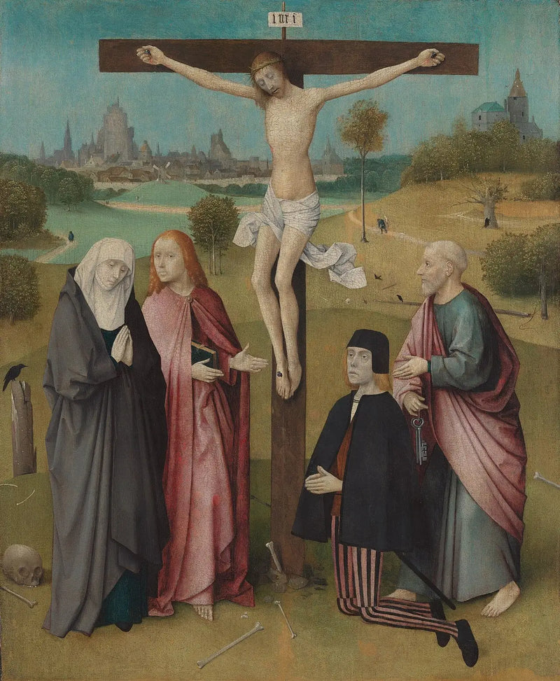 Crucifixión con un donante - Hieronymus Bosch