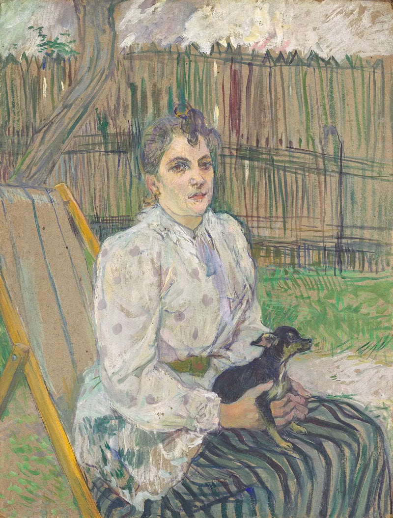 Mujer con un perro - Henri de Toulouse-Lautrec