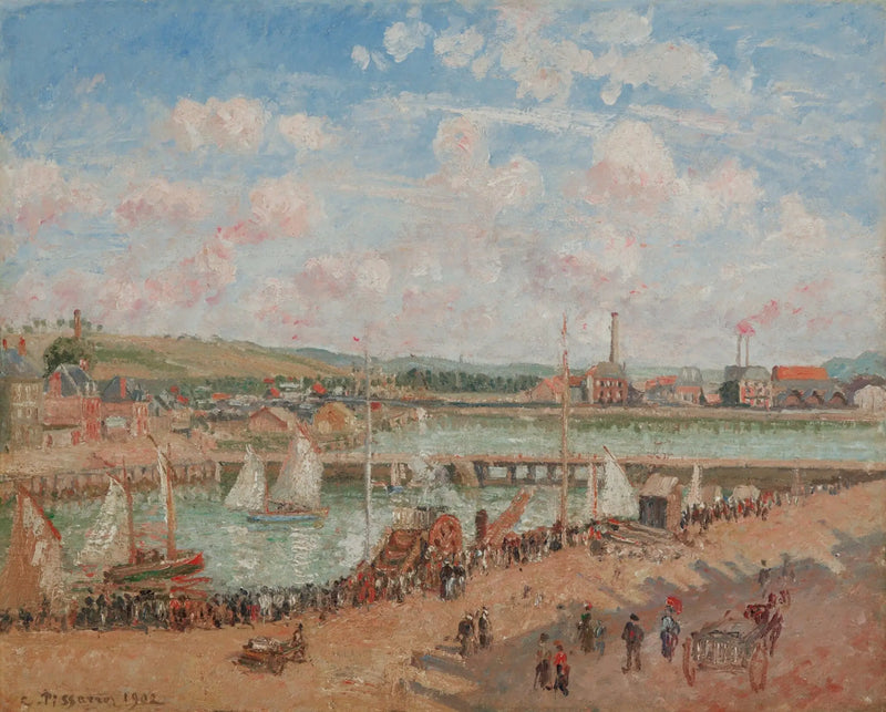 Pesca en Dieppe, mañana, tiempo gris - Camille Pissarro