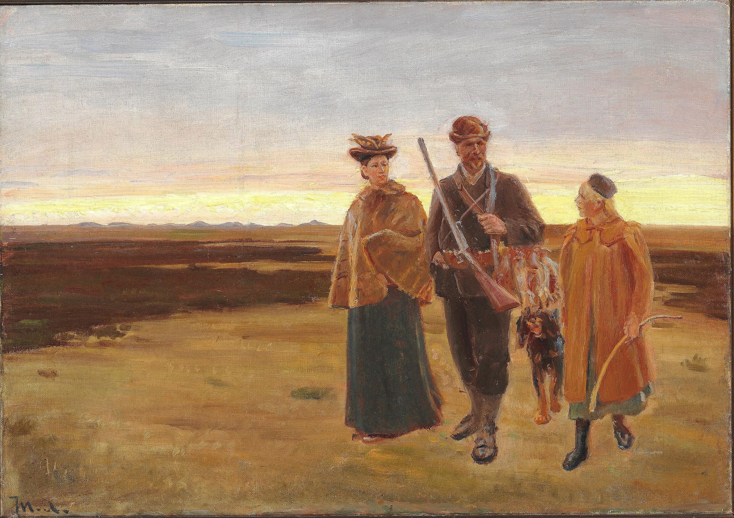 De regreso de cazar. Estudio. -Michael Peter Ancher