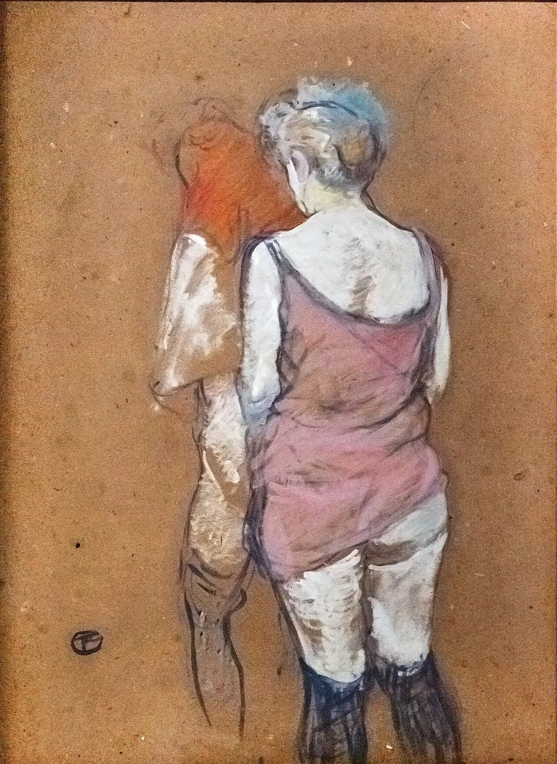 Dos mujeres semidesnudas de espaldas. Casa de la calle de los Molinos - Henri de Toulouse-Lautrec