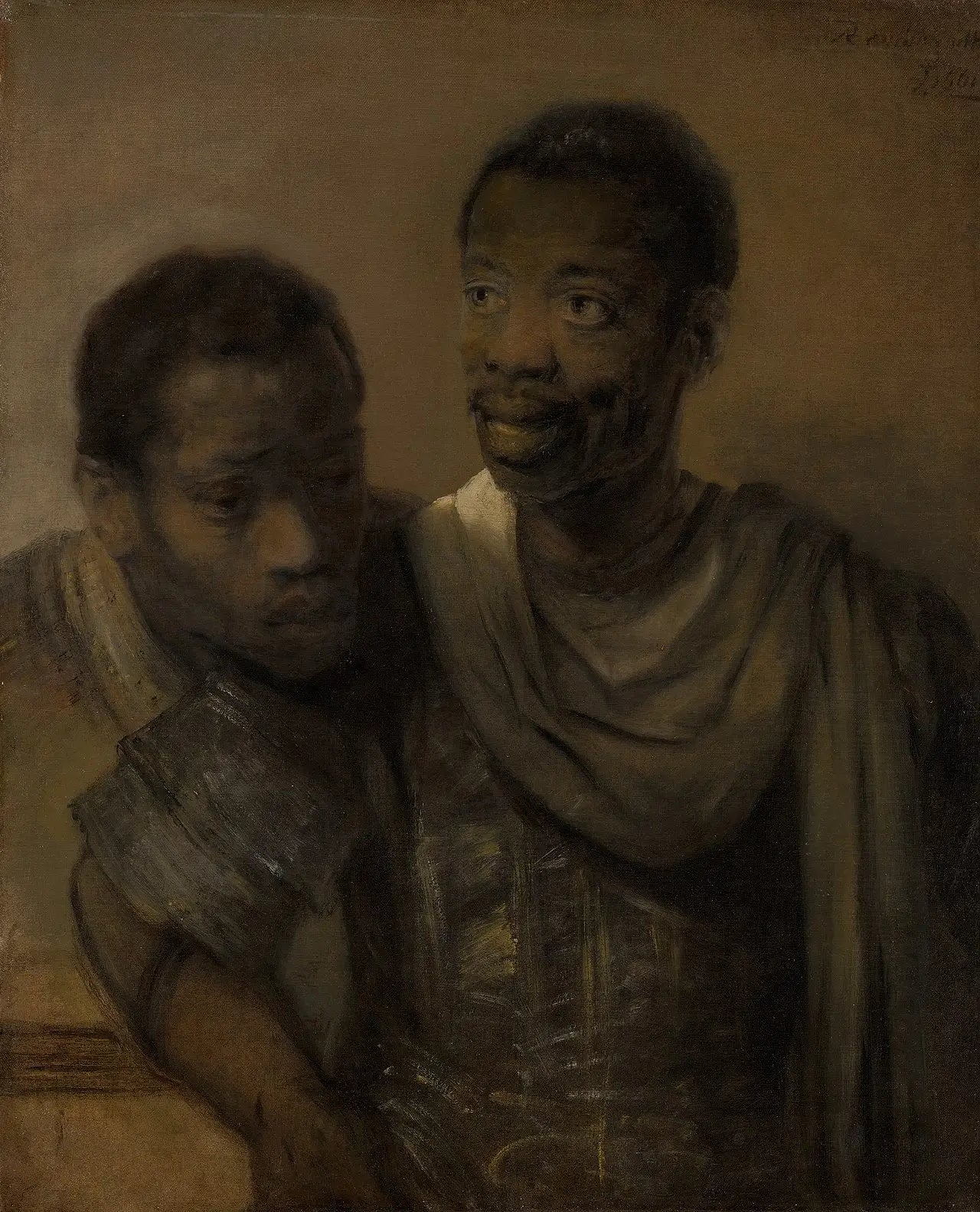 Reproduction du tableau « Deux noirs - Rembrandt » par Alpha Reproduction en peinture à l’huile