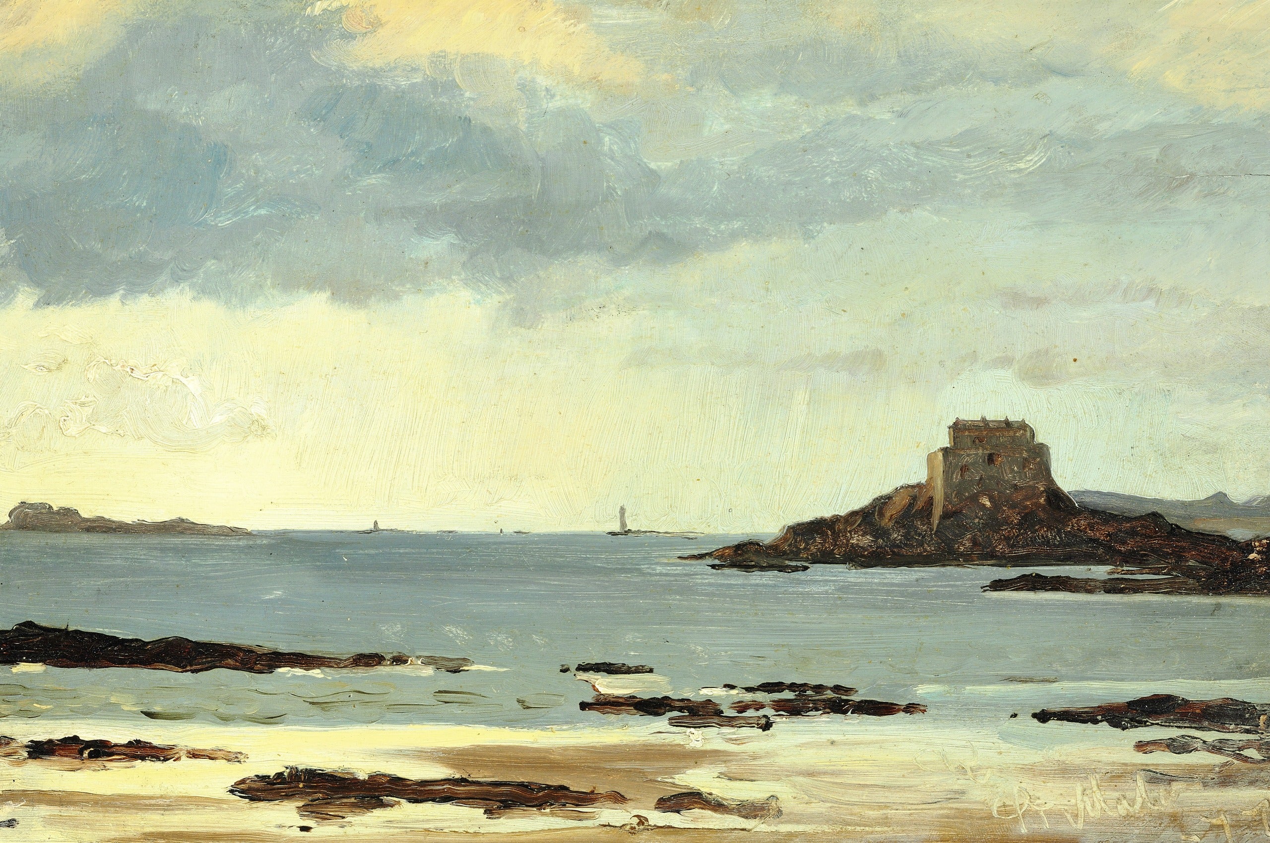 Étude de la plage par temps gris à Saint-Malo - Peder Severin Krøyer - Alpha Reproduction