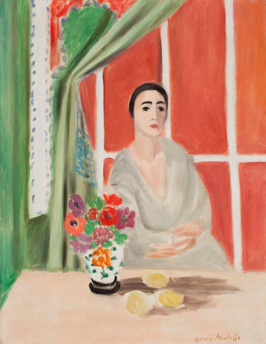 Reproduction du tableau « Femme au bouquet - Henri Matisse » par Alpha Reproduction en peinture à l’huile