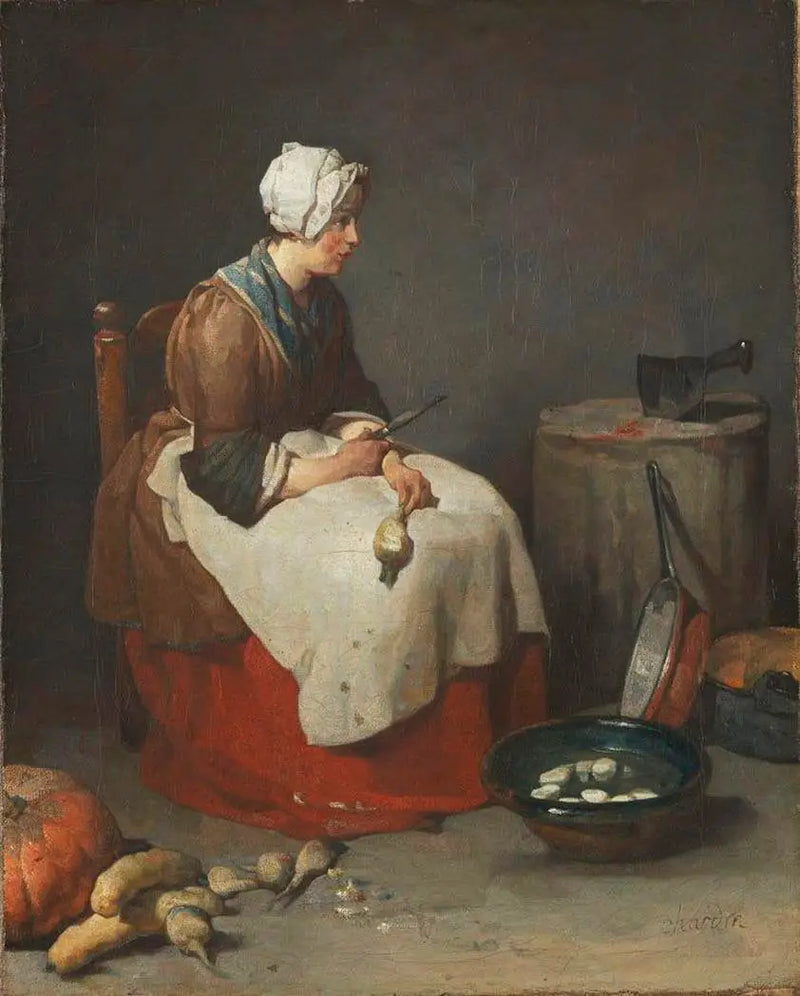 Mujer pelando nabos - Jean Simeón Chardin