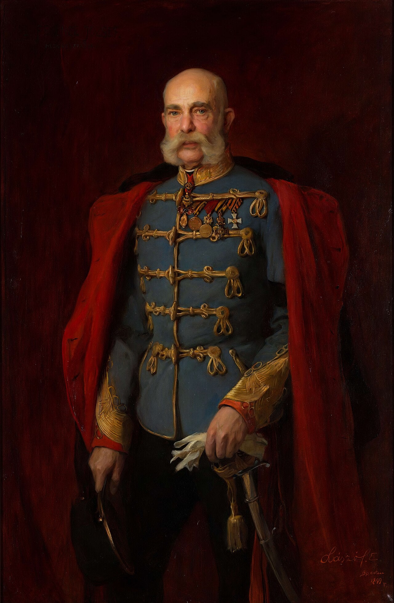 Francisco José I con el uniforme de mariscal de húsares - Felipe de Laszlo