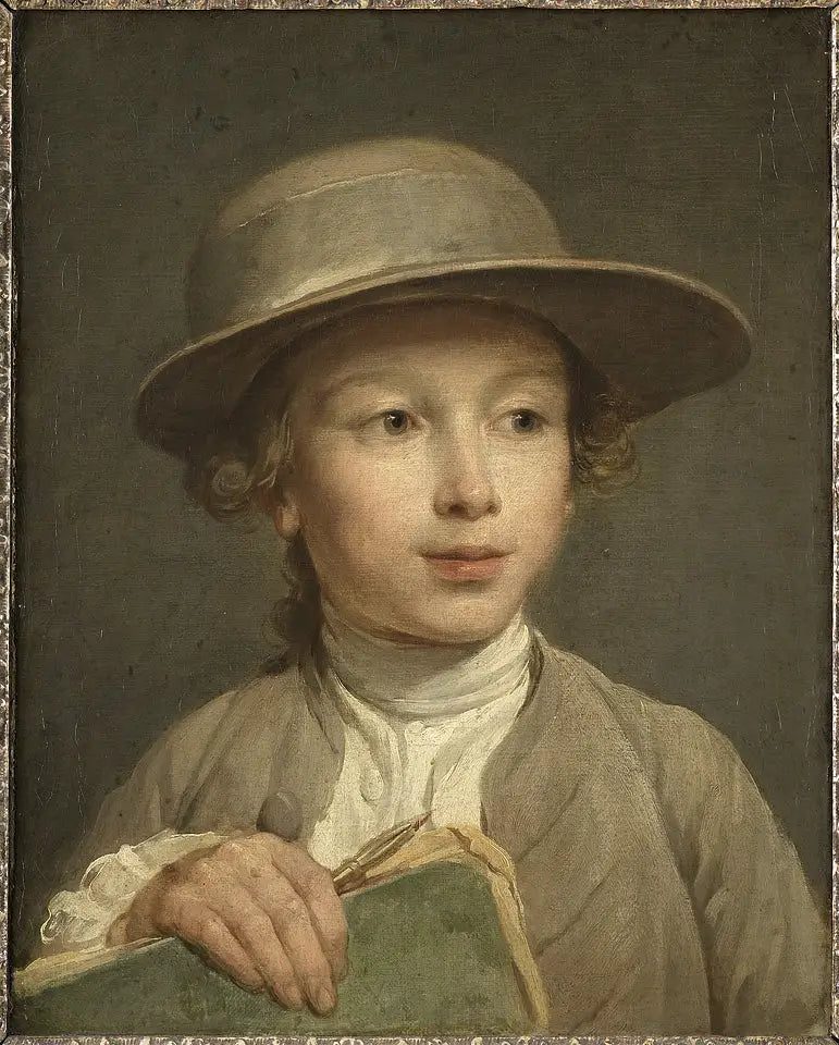 Niño con un cuaderno de dibujo - Nicolas-Bernard Lepicié