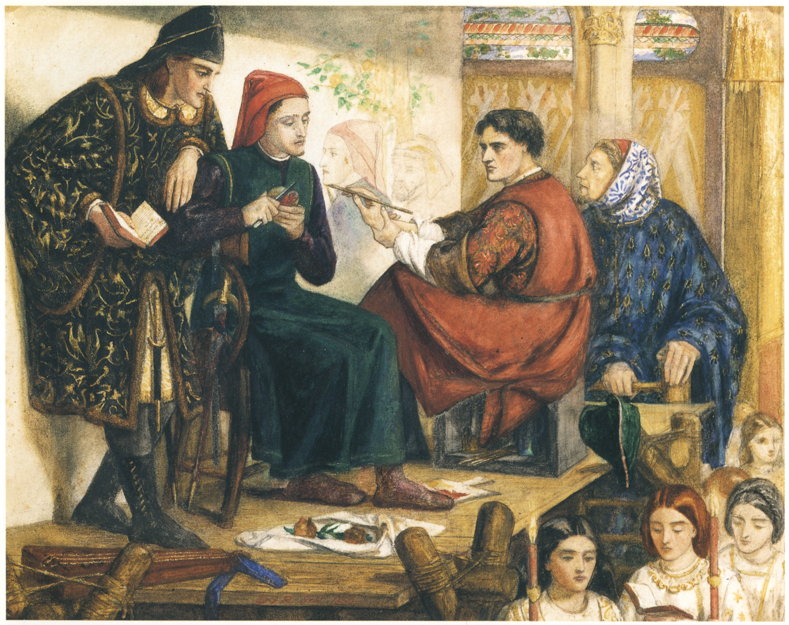 Giotto peignant le portrait de Dante - Dante Gabriel Rossetti - Alpha Reproduction