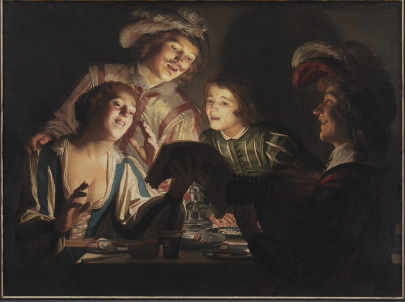 Grupo musical a la luz de las velas - Gerrit van Honthorst