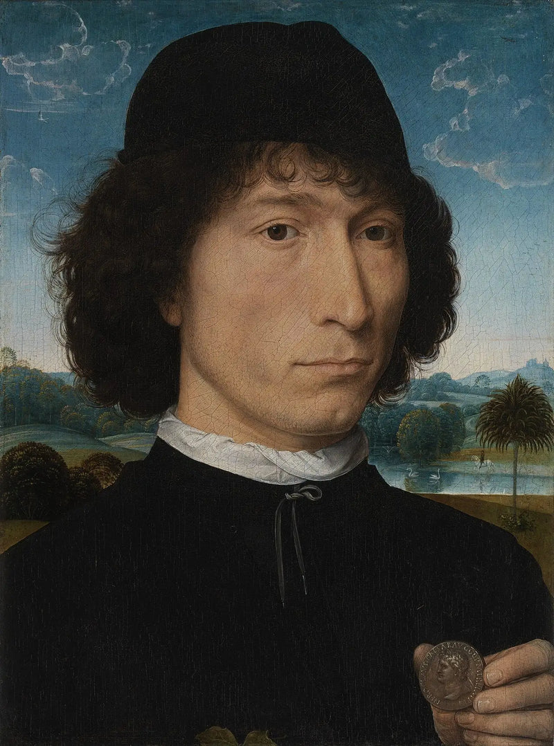 Hombre con una moneda romana - Hans Memling