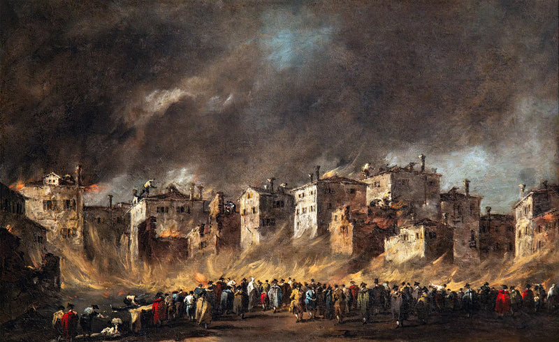 Incendio del depósito de aceite de San Marcuola - Francesco Guardi