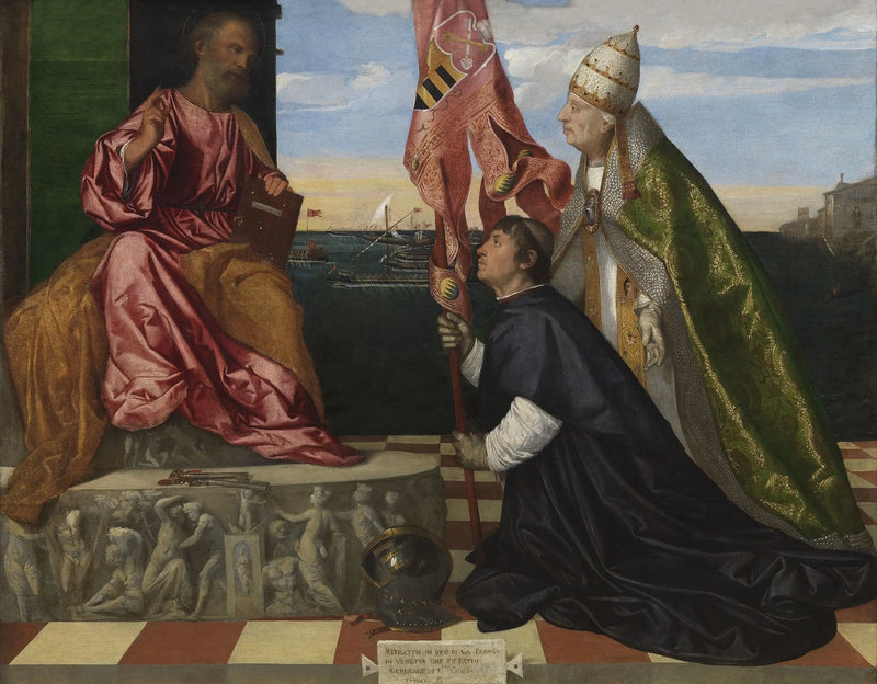 Jacopo Pesaro presentando al Papa Alejandro VI en San Pedro - Tiziano
