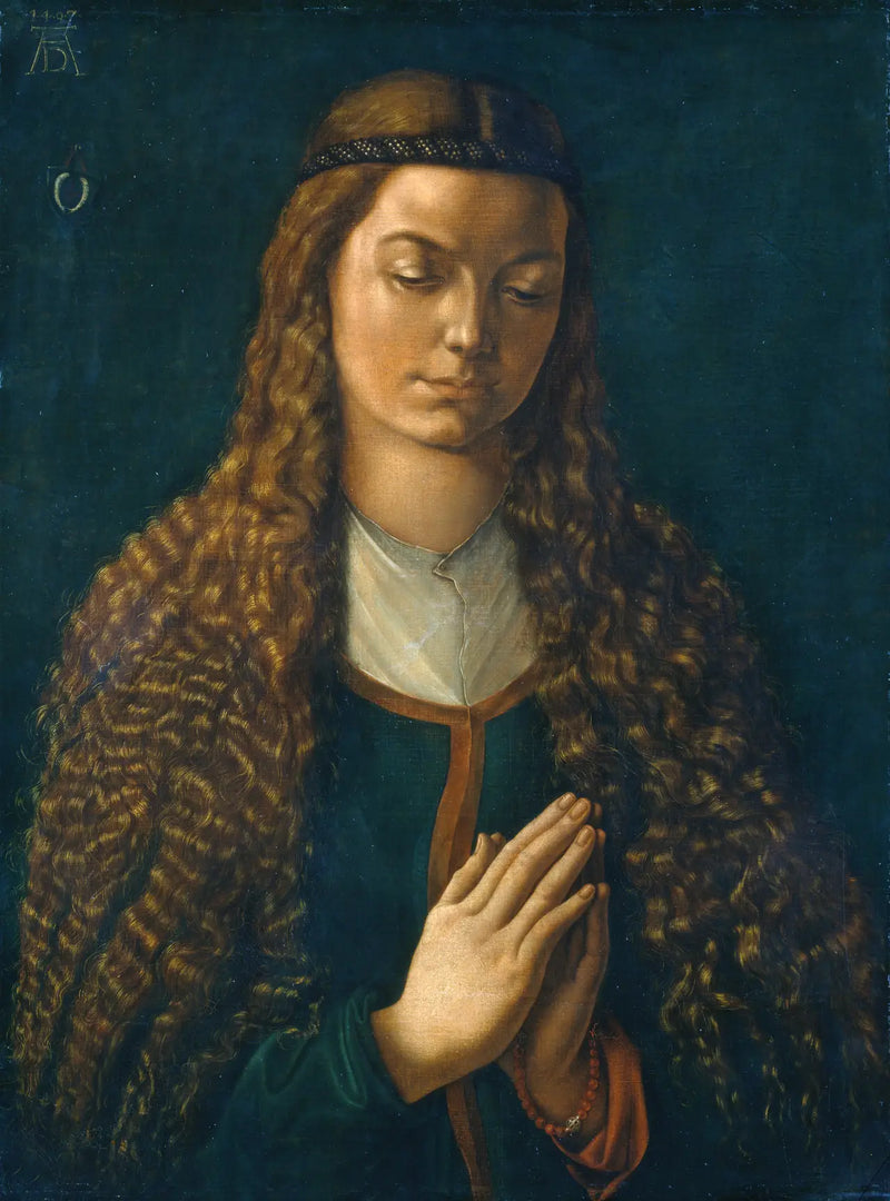 Joven mujer, con el cabello flotante - Albrecht Dürer
