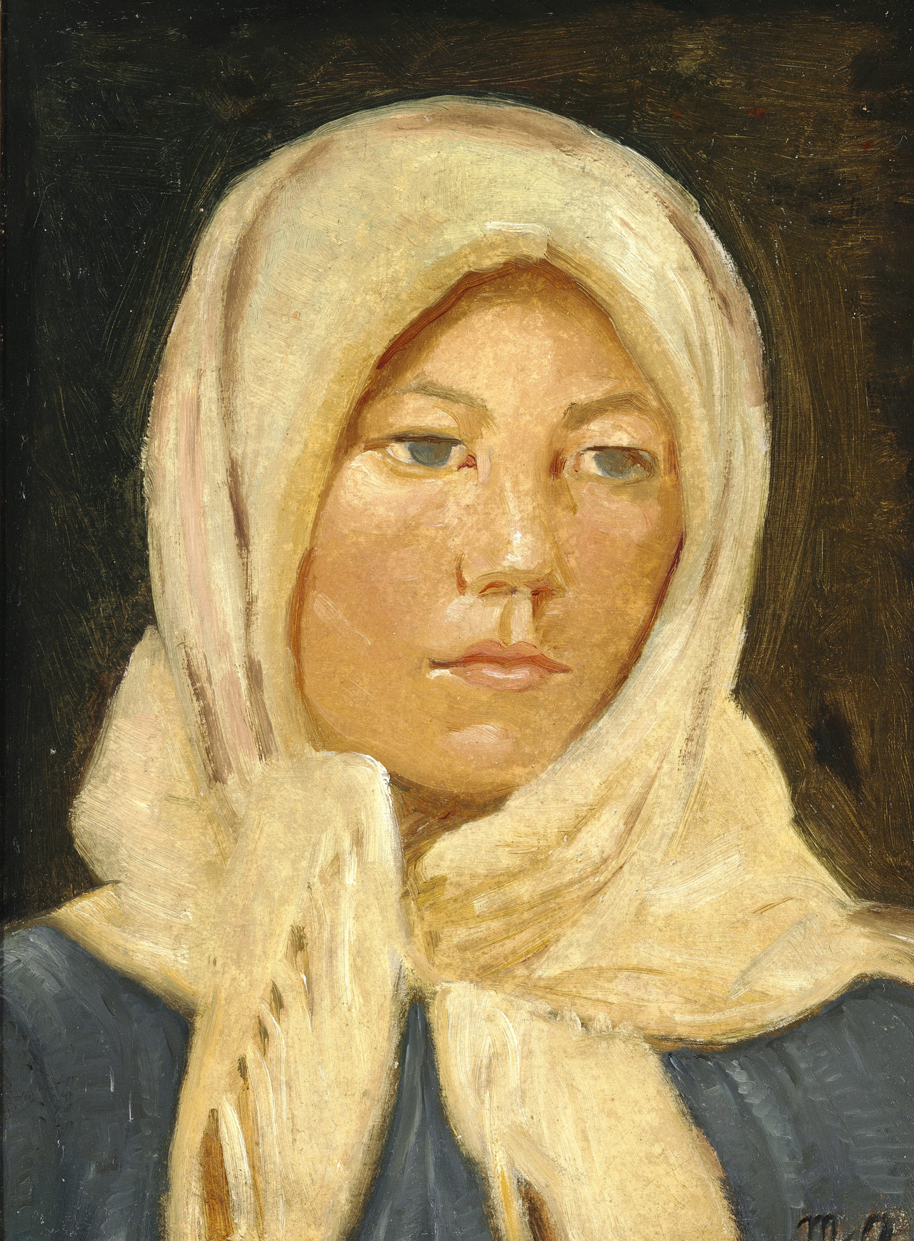 Una joven de Skagen con bufanda. - Michael Peter Ancher