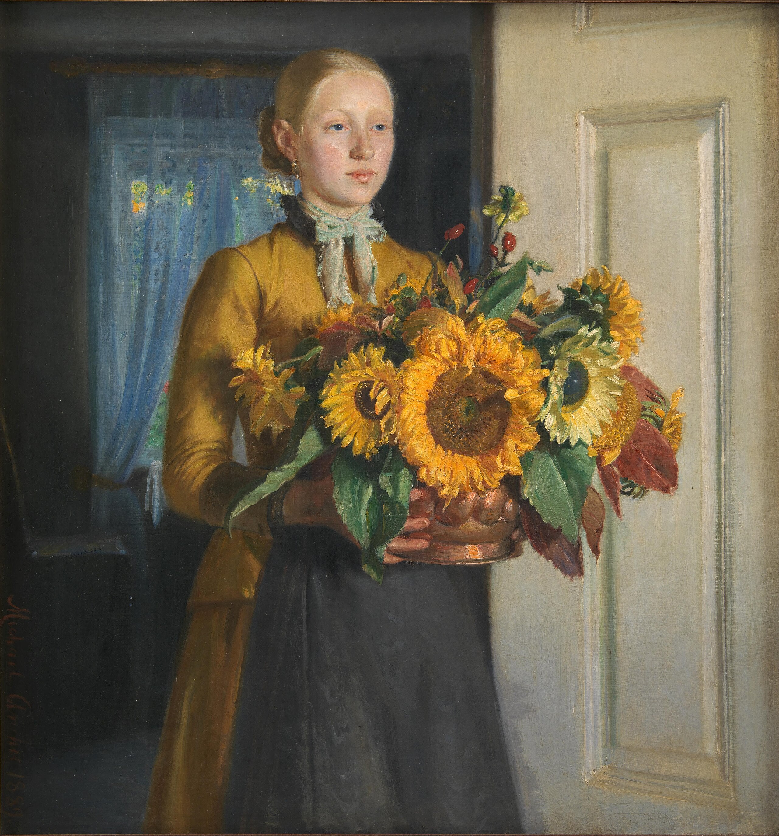 Niña con girasoles - Michael Peter Ancher