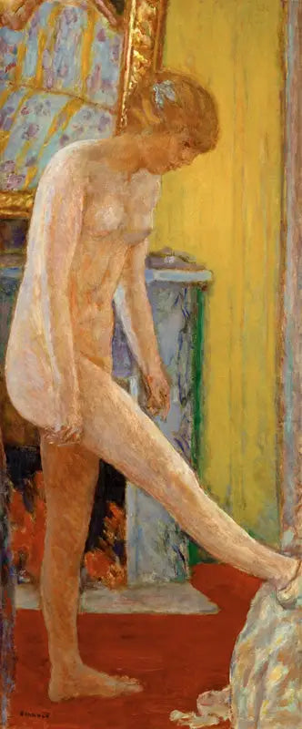 Joven chica desnuda frente a la chimenea - Pierre Bonnard