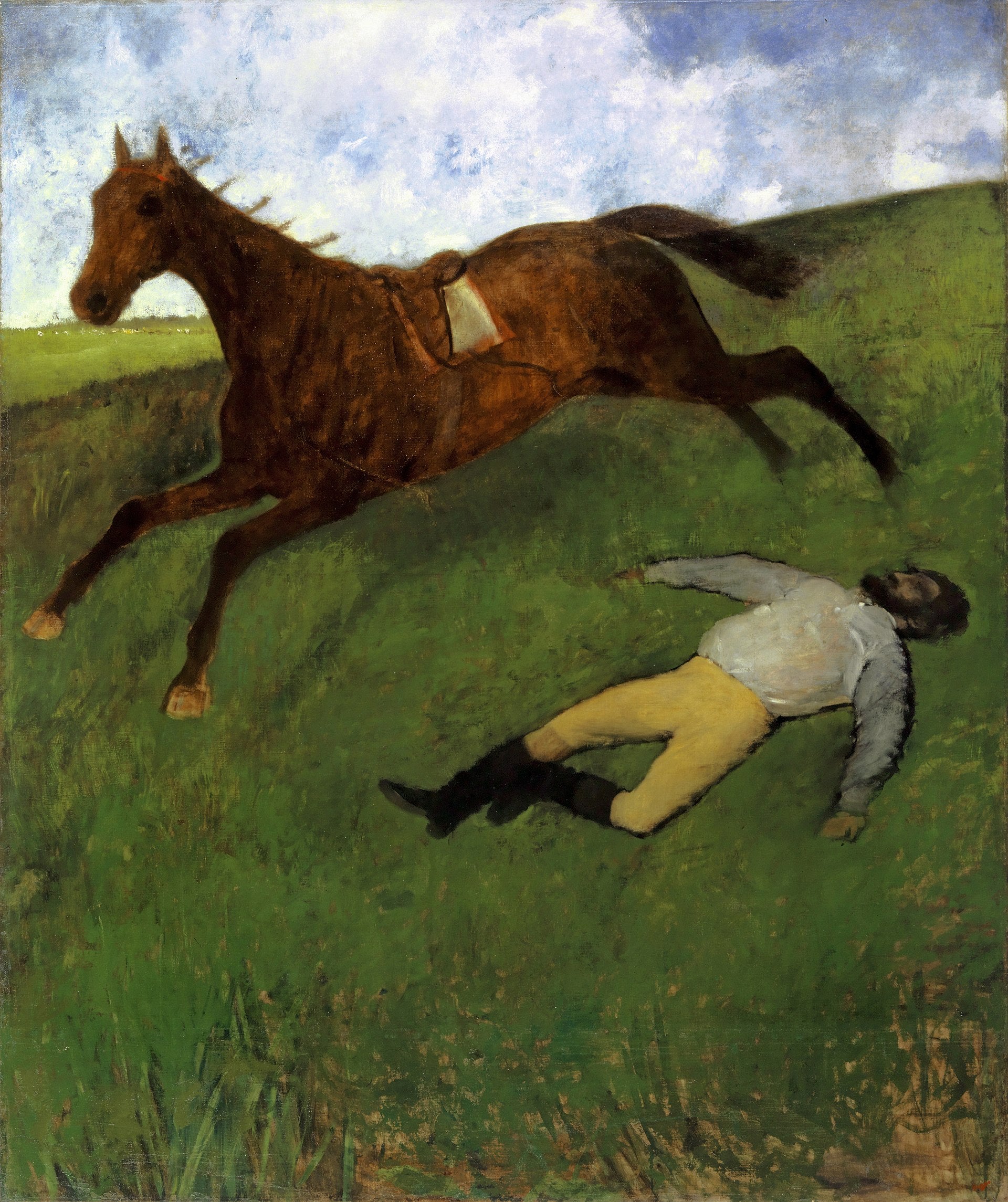 Reproduction du tableau « Jockey blessé - Edgar Degas » par Alpha Reproduction en peinture à l’huile