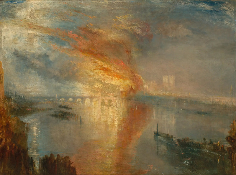 El Incendio de la Cámara de los Lores y de los Comunes, el 16 de octubre de 1834 - J. M. W. Turner