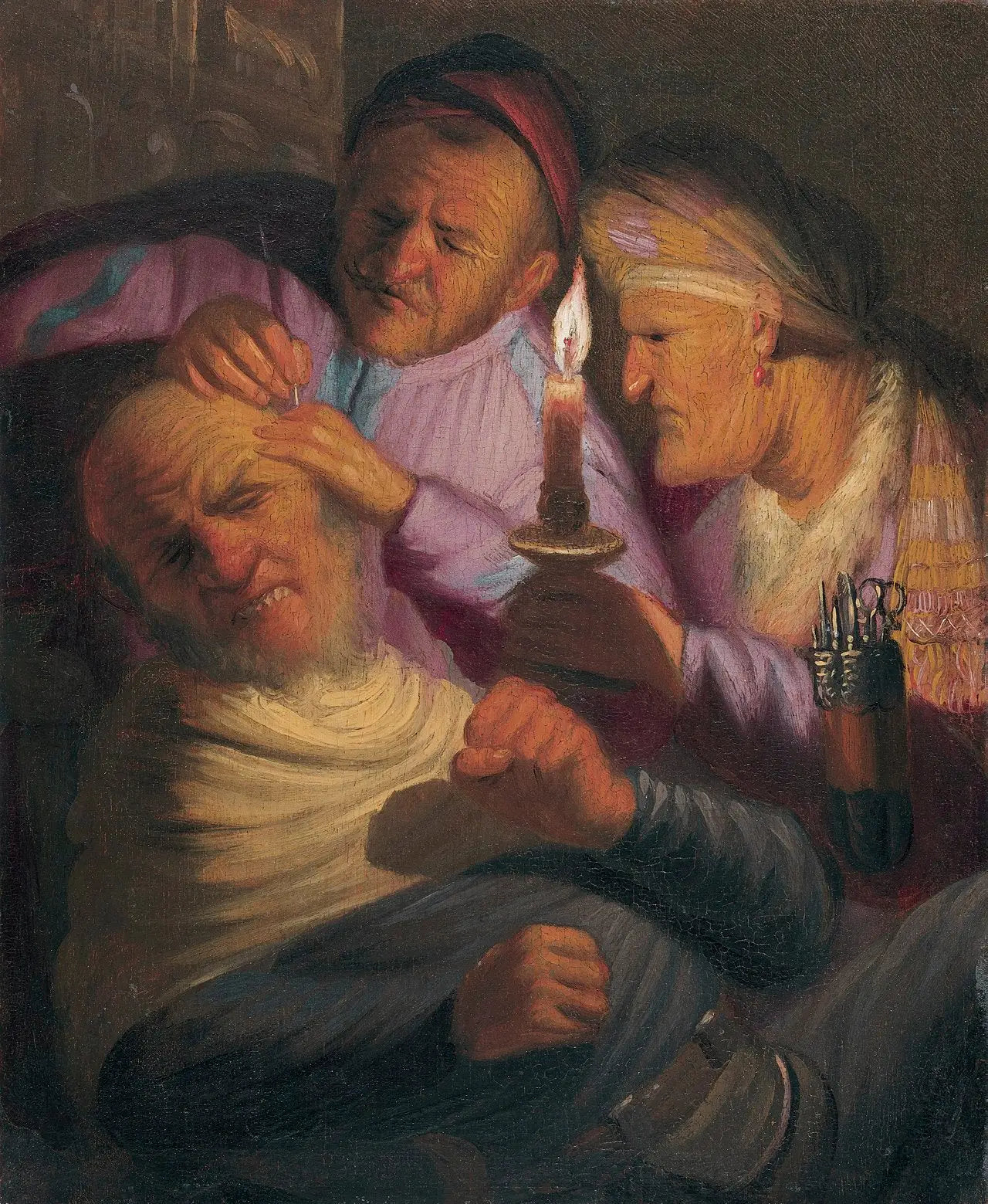 Reproduction du tableau « L'Opération (Allégorie du Toucher) - Rembrandt » par Alpha Reproduction en peinture à l’huile