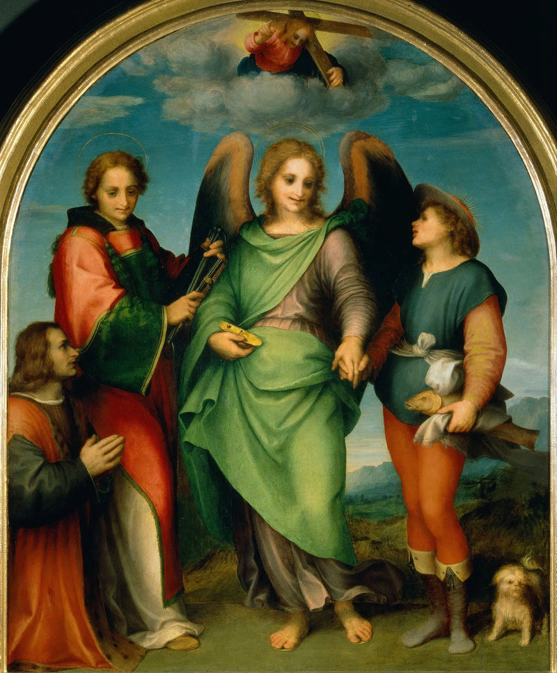 El arcángel Rafael con Tobías, san Lorenzo y el donante Leonardo di Lorenzo Morelli - Andrea del Sarto