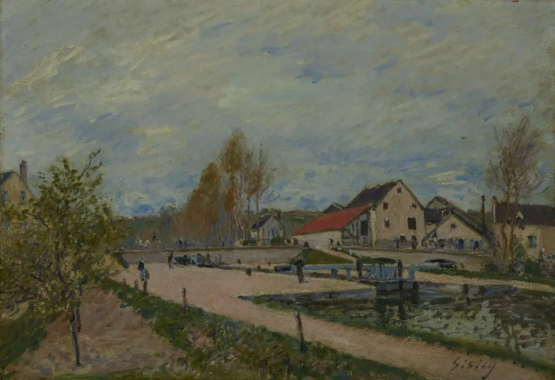 La esclusa de Borgoña en Moret-sur-Loing - Alfred Sisley