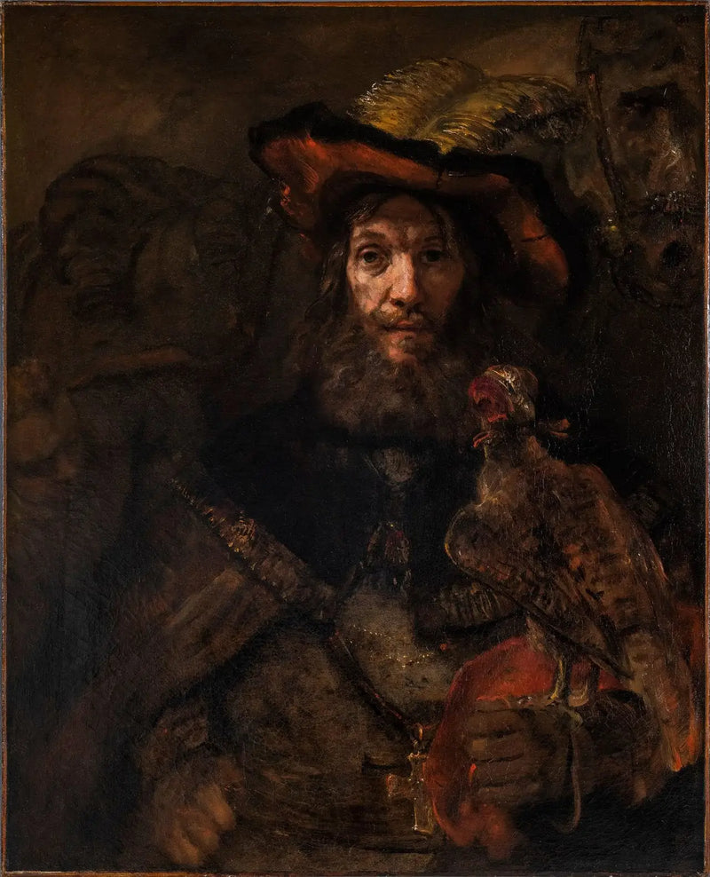 El hombre con el halcón (quizás San Bavón) - Rembrandt