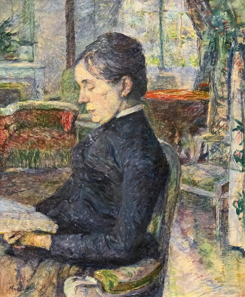 La Condesa Adèle de Toulouse-Lautrec en el salón del Castillo de Malromé - Henri de Toulouse-Lautrec