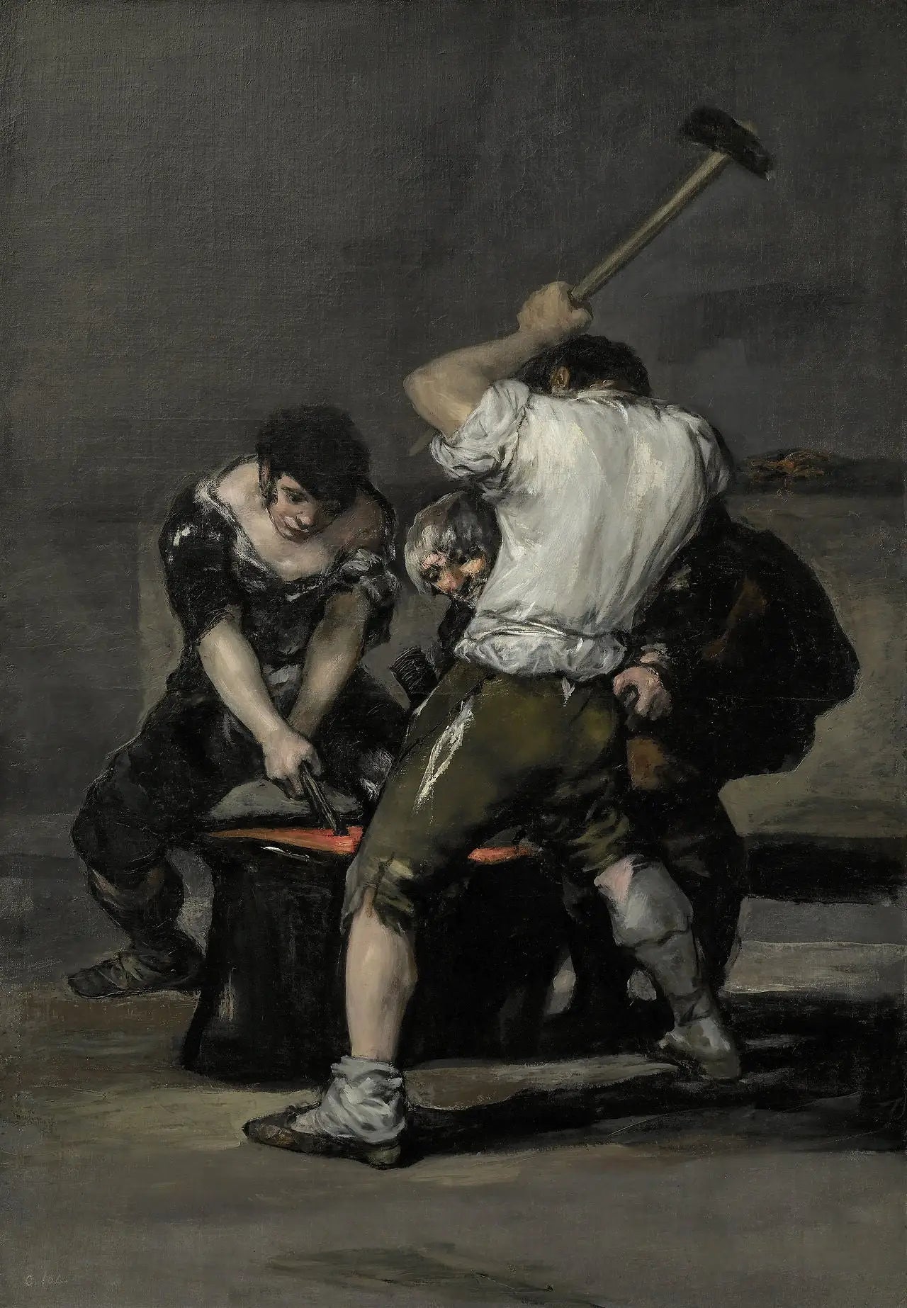 Reproduction du tableau « La Forge - Francisco de Goya » par Alpha Reproduction en peinture à l’huile
