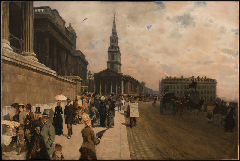 La National Gallery y la iglesia de San Martín (Londres) - Giuseppe De Nittis
