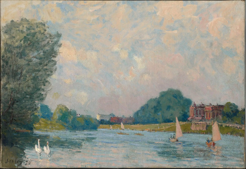 El Támesis en Hampton Court - Alfred Sisley