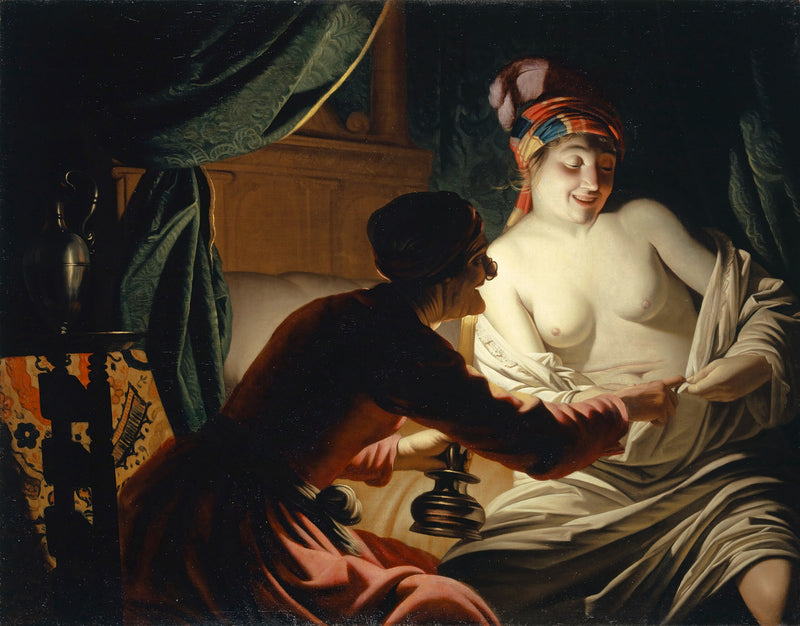 La caza de pulgas a la luz de una vela - Gerrit van Honthorst