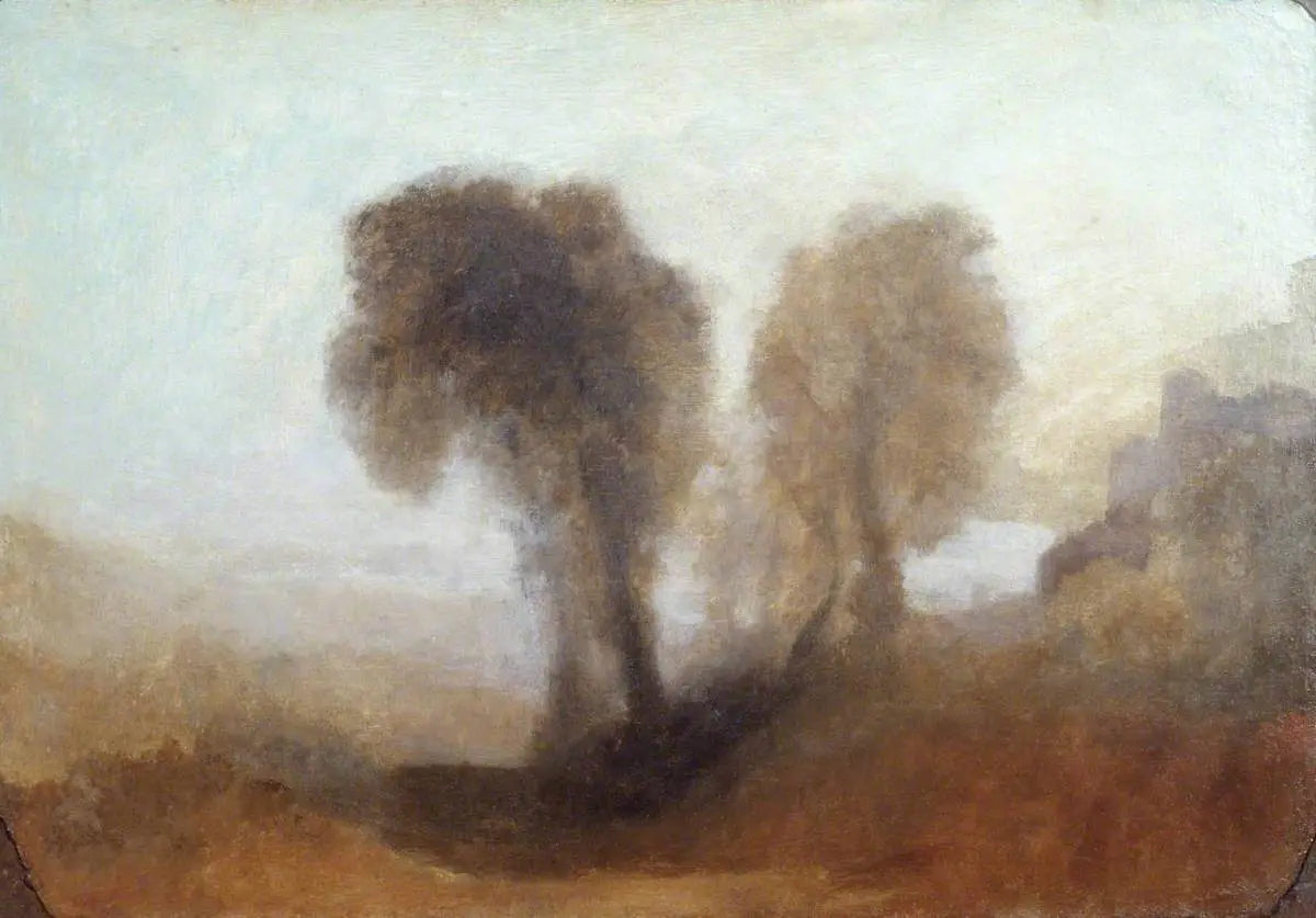 Reproduction du tableau « Landscape with Trees and a Castle - J. M. W. Turner » par Alpha Reproduction en peinture à l’huile