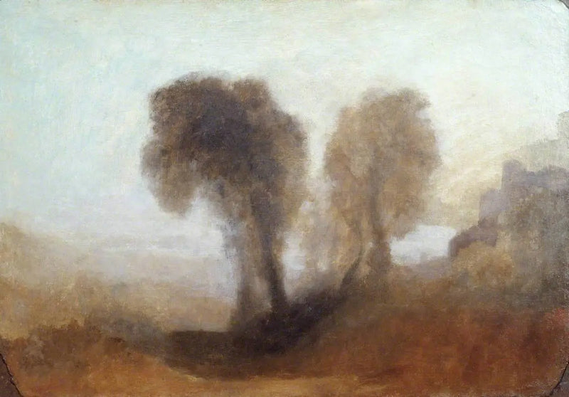 Paisaje con árboles y un castillo - J. M. W. Turner