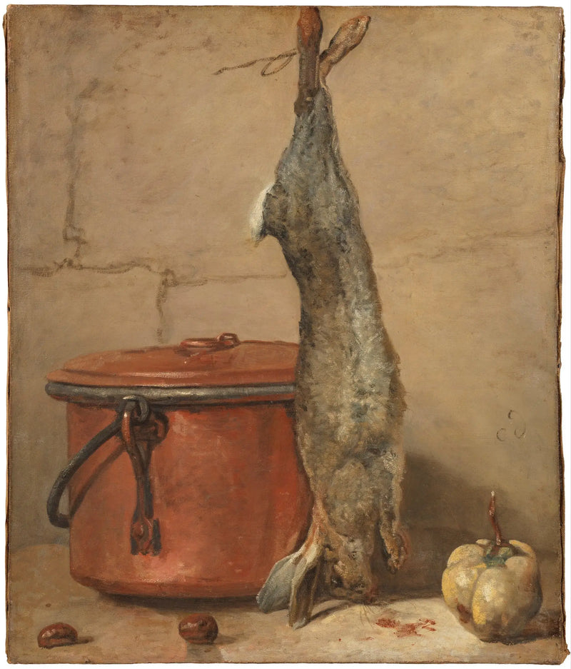 Conejo y olla en cobre - Jean Simeón Chardin